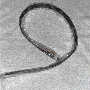 Black and Silver rectangle buckle belt